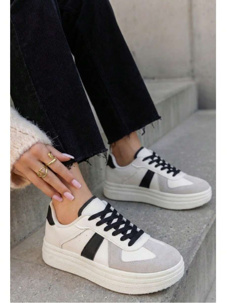 Women's Casual Thick-Soled Sneakers | Comfortable For Daily Wear - Hitam - View 1
