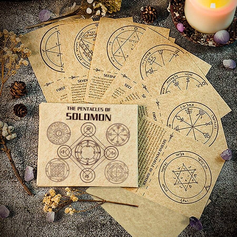 Several Pieces New Style Parchment Paper Solomon Seal Writing Paper Ritual Memo Paper Non-Sticky Large Hand-Drawn Greeting Card Blank Paper - Multicolor - View 1