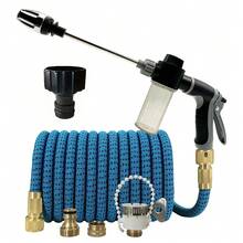 1件装高压洗车水枪花园软管花园魔术伸缩水管套装浇水花园艺术水管清洁软管套装 - A - 查看 1
