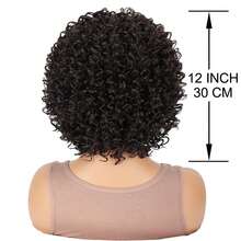 女士中长款披肩式小卷发时尚个性刘海化纤假发，适合日常、音乐节、婚礼或圣帕特里克节装扮假发 - 彩色 - 查看 3