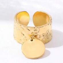 2024新款欧美不锈钢波纹吊坠女戒指，热销珠宝礼品 - 1288-1 - 查看 4