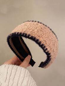 1pc Women's Fashion Style Lamb Hair Wide Edge Hair Hoop Autumn/Winter Pressure Hair Wash Face Headband Temperament Versatile Anti Slip Hair Clip Headband Hair Accessories Headwear - Multicolor - View 7