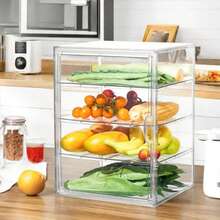 4 Layer Acrylic Pastry Display Case – Adjustable Clear Bread Box With Magnetic Door, Countertop Bakery Display For Bagels Muffins Croissants, Easy Clean - View 4