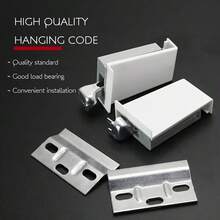 2 Pcs Hanging Bracket & Wall Hanger Plate Set Kitchen Cabinet Cupboard Wall Mounting & Overhead Wall Hanging 60KG Load Capacity - 2 Pcs - View 6