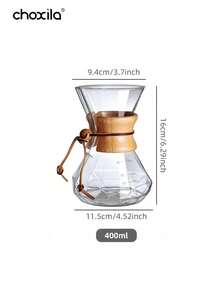 choxila 1 pieza Cafetera de vidrio para verter, cafetera de vidrio con marco de madera moderna - Cafetera - Ver 8