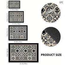 1pc Retro Geometric Pattern Drain Mat, Can Be Used As Washing Mat, Placemat, Coffee Machine Drip Mat, Suitable For Kitchen, Sink, Table, Etc. - Multicolor - View 5
