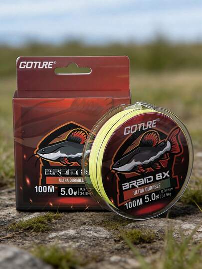 GOTURE 8 Strands Of PE Wear-Resistant Braided Wire, 100 Meters/109 Yards, Weighing 24-76 Pounds, With Super Strong Nodule Strength, Suitable For Smooth Long-Range Casting, Suitable For Both Freshwater And Seawater, And Brightly Colored