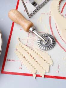 A Set Includes: A Dough Cutter (Wooden Handle), A Pasta Rolling Pin, A Pizza Cutter, A Pie Crust Cutter With A Ravioli Wheel, A Multi-Functional Kitchen Tool Set - Zinc Alloy Pasta And Pizza Cutters, Premium Wooden Cake Molds And Cutters, Baking Tools, A Cookie Cutter And Dough Rolling Pin, A Pastry Knife, And A Zinc Alloy Dough Scraper. - View 7