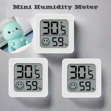 1 pièce/2 pièces Thermomètre numérique mini portable, hygromètre à double fonction de température et d'humidité, écran LCD mural pour la maison, le bureau, la chambre de bébé, la salle de bain, l'habitat des reptiles, blanc, thermomètre d'intérieur - Thermomètre et hygromètre - Voir 9