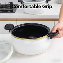 白色搪瓷铸铁锅，家用炖锅，汤锅，焖锅，适用于电磁炉和燃气灶 - 查看 7