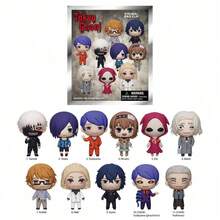 1 unidade de pacote colecionável surpresa de anime autorizado pela Aniplex, incluindo figura 3D de personagem, pingente e chaveiro de personagens de anime como Kaneki Ken, Rukia Kuchiki e Tsukiyama Shuu. - Multicolorido - Ver 3