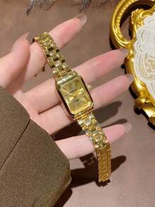 1件新款优雅休闲女士手表，复古金色，欧美中东风格 - 金色 - 查看 2