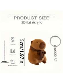 1 chiếc mặt dây chuyền hình chuột lang nước dẹt dễ thương bằng acrylic mềm mại - Móc khóa, phụ kiện trang trí gương chiếu hậu ô tô & nhà cửa - Trang trí bền chắc cho ba lô, túi xách, chìa khóa (Quà tặng Halloween/Giáng sinh) - Món đồ độc đáo dành cho người yêu thích chuột lang nước - Ngôi sao - Xem 4