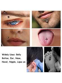 Bộ 10 kim xỏ khuyên cỡ 12G, 13G, 14G, 16G, 18G, 20G, dụng cụ xỏ khuyên phù hợp cho tai, mũi, rốn, bụng, môi, lưỡi và các dụng cụ làm khuyên tai. - Nhiều màu - Xem 4