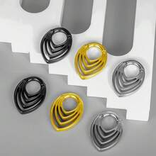 1pc 5mm 4G Water Droplet Leaf Lamination Ear Weight Simple Ear Expanders Stretchers Earring Gauges Body Piercing Jewelry - Style-1 - View 2