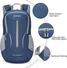 ZOMAKE Ultra Lightweight Packable Backpack 25L - Foldable Hiking Backpacks Water Resistant Small Folding Daypack for Travel(Navy Blue) - ColorA - Ver 5