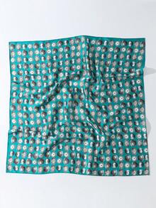 1 chiếc khăn bandana thời trang nữ in họa tiết cao bồi miền Tây, đa năng dùng hàng ngày, đi biển, đi nghỉ mát. - Màu xanh lam - Xem 7
