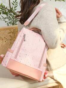 Women's Fashion Large Capacity Anti-Theft Laptop Backpack For Travel - Pink - View 2