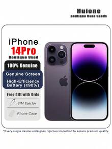 Apple 二手蘋果 iPhone 14 Pro 優質二手蘋果 iPhone智慧型手機雙卡 5G，95% 新，原廠螢幕和高效電池（≥90%） - 多色 - 查看 5