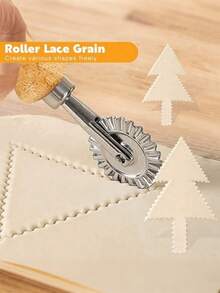 A Set Includes: A Dough Cutter (Wooden Handle), A Pasta Rolling Pin, A Pizza Cutter, A Pie Crust Cutter With A Ravioli Wheel, A Multi-Functional Kitchen Tool Set - Zinc Alloy Pasta And Pizza Cutters, Premium Wooden Cake Molds And Cutters, Baking Tools, A Cookie Cutter And Dough Rolling Pin, A Pastry Knife, And A Zinc Alloy Dough Scraper. - View 4