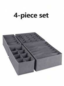 1pc/4pcs Set Foldable Closet Organizer Storage Boxes, Includes Collapsible Fabric Baskets And Storage Cubes, Portable Drawer Dividers For Clothes, Underwear, Bras, Ties, Accessories, Socks, Scarves, Leggings, T-Shirts, Jeans And Winter Wear | Ideal For Bedroom And Home Organization (Can Store Ladies Dresses, White T-Shirts, Black Pants) - Grey - View 23