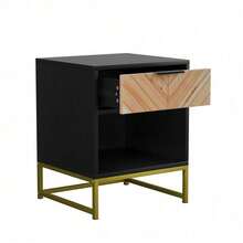 Nightstands - Black+Natural + MDF - View 10