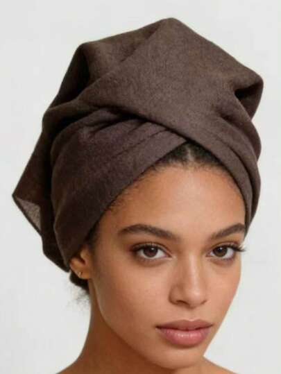 Linen Solid Color Casual Polyester Scarf, Natural Texture, Soft Wrap Feel, Versatile Headscarf, Breathable & Skin-Friendly, Daily Wear Hijab