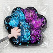 1pc Squishy Cat Paw Toy-Blue-Purple Gradient-Squishy Sensory FidgetToy,Suitable For Squishy Paw With Realistic Paws For Office Desk Fun,Ideal For Easter Egg Basket Fillers And Halloween/Christmas Party Bag Decorations,Packaging Bags Are Random - Multicolor - View 6
