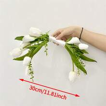 1pc Bohemian Style Elegant Simple & Generous Orchid Waterfall Bridal Bouquet, Engagement Registration Photography Handheld Flower Bunch, Suitable For Wedding And Studio Photography - Multicolor - View 9