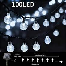 20/50/100 LED Solar Hanging Bubble Ball Lights, 8 Modes, Waterproof Outdoor Decor Lights For Garden, Lawn, Party, Wedding And Holiday Atmosphere - white light - View 8