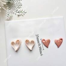 2pcs/Set Valentine's Day Heart Themed Jewelry Making Kits, Heart Speech Bubble Shape Polymer Clay Cutters For DIY Pendants Earrings Making - Heart - View 8