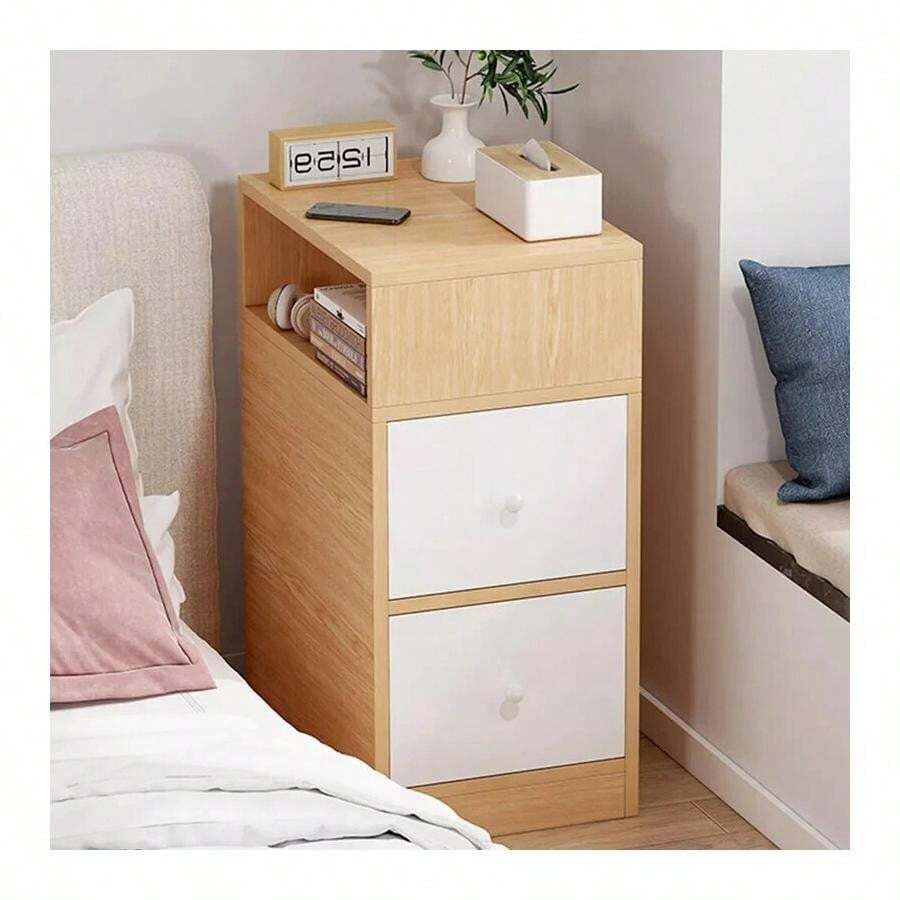 2 Drawer Bedroom Bedside Cabinet Furniture Storage Nightstand Side Table Unit - Multicolor - View 1
