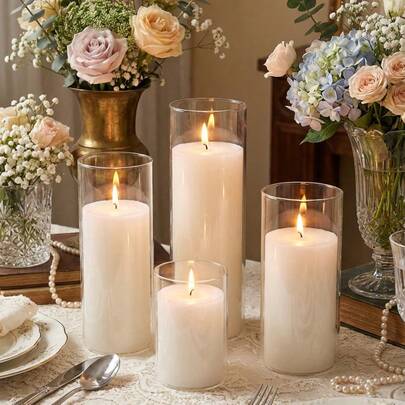 Wedding Glass Candl…