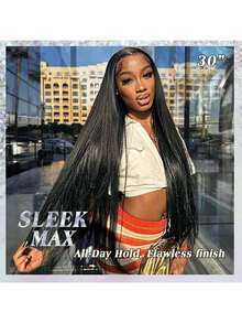 13x6 Full Frontal Real HD Lace Wig 0.10mm Ultra-Thin Invisible HD Lace Front Wigs Human Hair Pre Plucked Bleached Knots 250% Density Straight Human Hair Wigs For Women 26 Inch - Natural Black - 查看 10