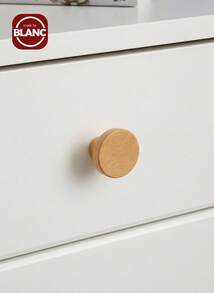 2pcs/Set Round Wood & Hardware Cabinet Drawer Pull Handle - Brown - View 1