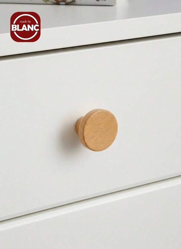 2pcs/Set Round Wood & Hardware Cabinet Drawer Pull Handle