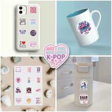 50pcs Kpop Stickers Kpop Gifts Kpop Merch Cartoon Graffiti Stickers Pink Cute Stickers Decorative Stickers For Computer Scrapbook Laptop Luggage Guitar Water Cup Phone Case Waterproof Stickers - A - View 7