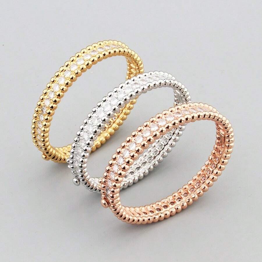 falinne 1pc 925 Sterling Silver 18K Gold Plated Full Diamond Bracelet, Luxurious Party Style Bracelet, 1 Row Cubic Zirconia Wedding Jewelry Bracelet - Diamond-studded Wide Bracelet - View 1