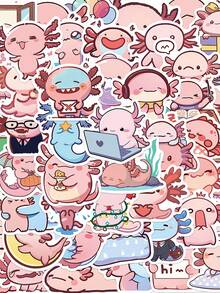 50pcs Creative Cartoon Animal Stickers DIY Water Bottle Luggage Guitar Laptop Personalized Decorations - Multicolor - View 8