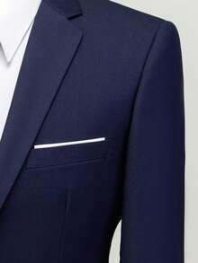 Men's Business Casual Blazer, Single-Breasted Notch Lapel Single Piece Suit Jacket - Navy Blue - View 6