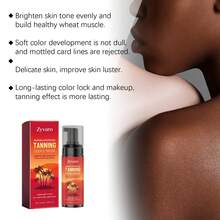 Mousse bronceadora hidratante con tono de bronce, de larga duración y acabado natural, fórmula hidratante no grasa - Caqui - Ver 2