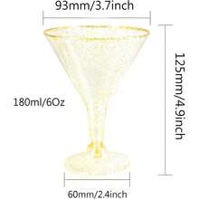 10pcs 6.3oz Reusable Plastic Martini Cups, Suitable For Champagne Parties, Desserts, Catering, Weddings, Birthday Parties (Champagne Glasses, Wine Glasses, Plastic Cups, Cocktail Glasses, Birthday Cups) - View 3