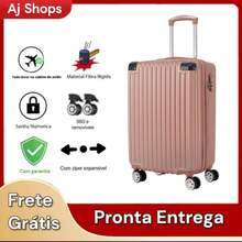 Expandable Carry-On Suitcase With Double Zippers, Durable ABS Structure, 4 Removable Wheels, 10kg Capacity, Carry-On Capacity, Adjustable Telescopic Handle, Secure Combination Lock - Coral Pink - View 4