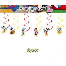 Mickey Mouse Themed Children's Cartoon Birthday Party Decorations, Hanging Flags & Spinners - Micah Flag Hoist - View 5