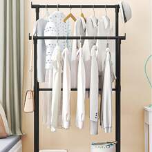 1pc Freestanding Bedroom Clothes & Hat Rack With Wheels, Multi-Tier Storage Hanger - Multicolor - View 2