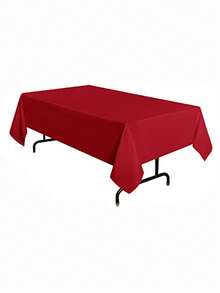 1pc White Rectangular Tablecloth, 150 X 259.08 Cm, Thickened Polyester Fabric Tablecloth, Suitable For Party, Banquet, Dining, Birthday, Wedding - Multicolor - View 67