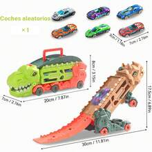 Set de Mini Dinosaurio Transformable, Auto de Aleación Incluido, Portátil y Expandible, Juguete Favorito para Niños, Regalo Divertido - Camello - Ver 2