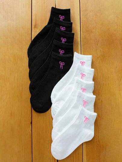 Fashionable Cute Bow Pattern Women's Ankle Socks, Casual Daily Wear Boat Socks For Spring/Summer, Versatile For School, Mother's Day, Girlfriend's Birthday Gift