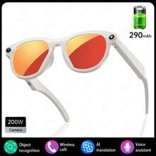 LIGE Smart Glasses: 290mAh Battery Capacity, High-Resolution Camera, AI Voice Assistant, Photo And Video Recording, Notifications, AI Translation, Smart Object Recognition, Touch Controls-Stylish And Multifunctional Smart Glasses - View 14