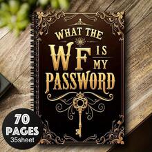 Sổ tay mật khẩu cao cấp, gáy xoắn vàng - 70 trang, dùng để lưu mật khẩu và nhật ký website an toàn, bìa thiết kế hình chìa khóa trang nhã, dùng để sắp xếp mật khẩu internet, tài khoản trực tuyến và các tài liệu quan trọng, họa tiết khóa trang trí, gáy xoắn bền chắc, sổ tổ chức cá nhân, lưu trữ thời trang, giấy cao cấp, lý tưởng cho sử dụng văn phòng chuyên nghiệp. - A5 - Xem 1